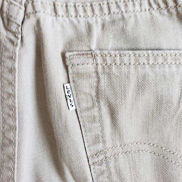 VTG Levis 505 Jeans Mens 33x34 Beige Regular Straight Y2K White Label Mid Rise - Picture 4 of 11